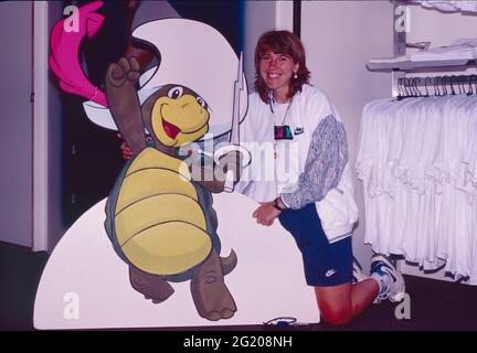 Die amerikanische Tennisspielerin Andrea Jaeger, Lipton 1995 Stockfoto