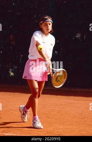 Die italienische Tennisspielerin Simona D'Andrea, 1990 Stockfoto