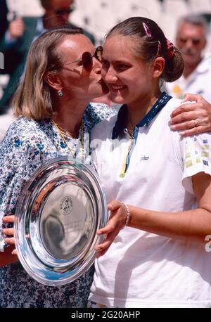 Die russische Tennisspielerin Nadia Petrova, Roland Garros, Frankreich 1998 Stockfoto