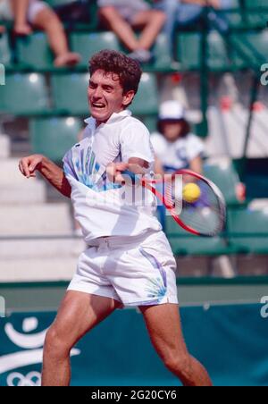 Russischer Tennisspieler Andrei Tscherkassow, 1992 Stockfoto