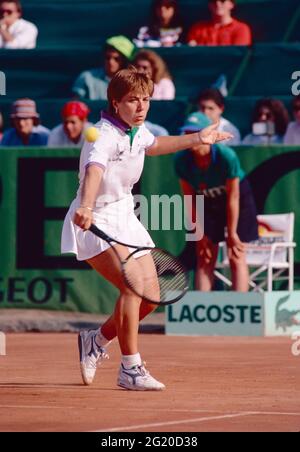 Die italienische Tennisspielerin Sandra Cecchini, Internazionali Roma, Italien 1992 Stockfoto