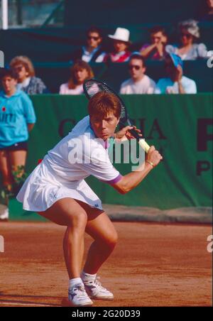 Die italienische Tennisspielerin Sandra Cecchini, Internazionali Roma, Italien 1990 Stockfoto