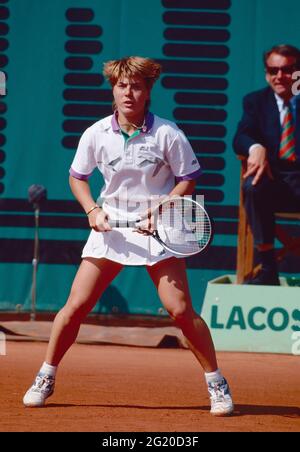 Die italienische Tennisspielerin Sandra Cecchini, Roland Garros, Frankreich 1991 Stockfoto