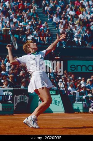 Die italienische Tennisspielerin Sandra Cecchini, Roland Garros, Frankreich 1991 Stockfoto