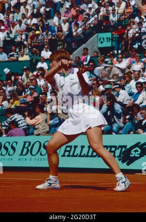 Die italienische Tennisspielerin Sandra Cecchini, Roland Garros, Frankreich 1991 Stockfoto