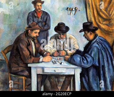 The Card Players von Paul Cezanne (1839-1906), Öl auf Leinwand, ca. 1890-92 Stockfoto