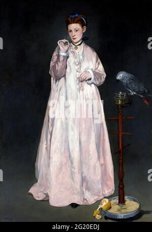 Junge Dame 1866 von Edouard Manet (1832-1883), Öl auf Leinwand, 1866 Stockfoto