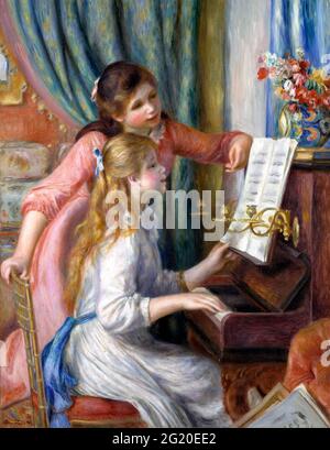 Zwei junge Mädchen am Klavier von Pierre Auguste Renoir (1841-1919), Öl auf Leinwand, 1892 Stockfoto