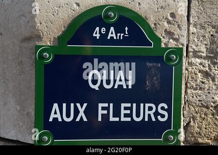 Frankreich, Paris, Quartier Latin, Quai aux Fleurs Stockfoto