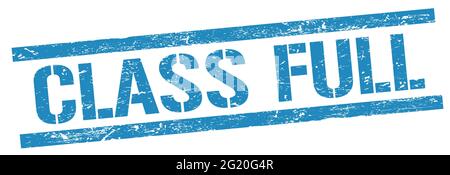 KLASSE VOLLTEXT auf blauem grungy Rechteck Stempelzeichen. Stockfoto
