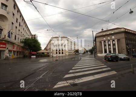 KROATIEN, ZAGREB, TRG HRVATSKIH VELIKANA - 28. JULI 2019: Zentralbank der Republik Kroatien in Zagreb Stockfoto