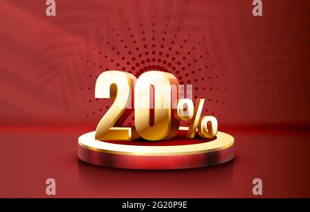 Bis zu 20 Rabatt-Banner, Werbeflyer, Retro-Label. Vektorgrafik Stock Vektor