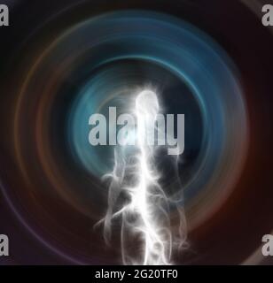 Seele oder Aura. Spirituelle Zusammensetzung. 3D-Rendering. Stockfoto