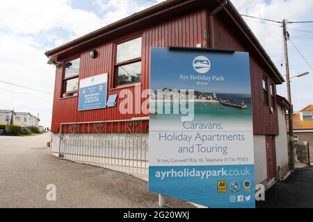 Ayr Holiday Park, St. Ives, Cornwall, Großbritannien, 2021. Mai Caravan Holiday in UK Stockfoto