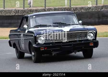 Julian Thomas, Callum Lockie, Ford Falcon, Masters Tourenwagen vor 66, Limousine Autos, GT Autos, Tourenwagen, Masters Historic Festival, Brands Hatch Gr Stockfoto