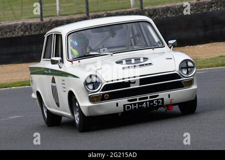 Mel Streek, Ollie Streek, Ford Lotus Cortina, Masters Touring Cars vor 66, Limousine Cars, GT Cars, Touring Cars, Masters Historic Festival, Brands Hatch Stockfoto