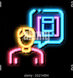 Technology Consultant Neon Glow Icon Illustration Stock Vektor