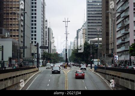 Sāo Paulo, Sāo Paulo Brasilien Januar 02 2021 Berühmte Avenue Paulista Stockfoto