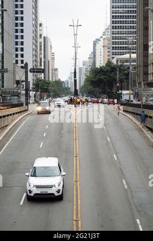 Sāo Paulo, Sāo Paulo Brasilien Januar 02 2021 Berühmte Avenue Paulista Stockfoto