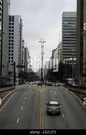 Sāo Paulo, Sāo Paulo Brasilien Januar 02 2021 Berühmte Avenue Paulista Stockfoto