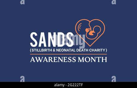 SANDS (Totgeburt und Neonataltod-Wohltätigkeitsorganisation) Awareness Month Konzept, das jeden Juni beobachtet wird. Hintergrund, Banner, Poster, Kartenvorlage Awareness Camp Stock Vektor