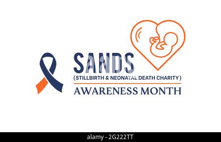 SANDS (Totgeburt und Neonataltod-Wohltätigkeitsorganisation) Awareness Month Konzept, das jeden Juni beobachtet wird. Hintergrund, Banner, Poster, Kartenvorlage Awareness Camp Stock Vektor