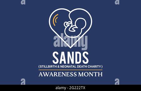 SANDS (Totgeburt und Neonataltod-Wohltätigkeitsorganisation) Awareness Month Konzept, das jeden Juni beobachtet wird. Hintergrund, Banner, Poster, Kartenvorlage Awareness Camp Stock Vektor