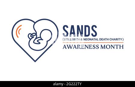 SANDS (Totgeburt und Neonataltod-Wohltätigkeitsorganisation) Awareness Month Konzept, das jeden Juni beobachtet wird. Hintergrund, Banner, Poster, Kartenvorlage Awareness Camp Stock Vektor