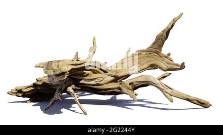 driftwood, Holzstapel, isoliert auf weißem Hintergrund Stockfoto