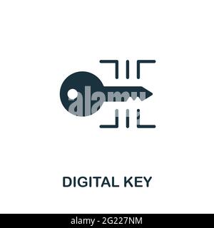 Symbol für digitale Tasten. Monochromes einfaches Element aus der digitalen Servicesammlung. Creative Digital Key Symbol für Web-Design, Vorlagen, Infografiken und Stock Vektor