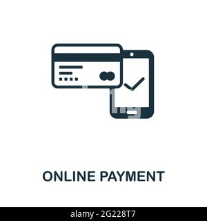 Symbol für Online-Zahlung. Monochromes einfaches Element aus der digitalen Servicesammlung. Creative Online Payment Symbol für Web-Design, Vorlagen, Infografiken Stock Vektor