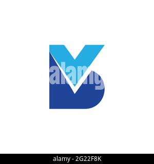 Buchstabe vb einfache geometrische bunte Logo Vektor Stock Vektor