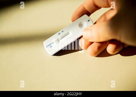 SARS-CoV-2-Schnelltest für Antikörper Stockfoto