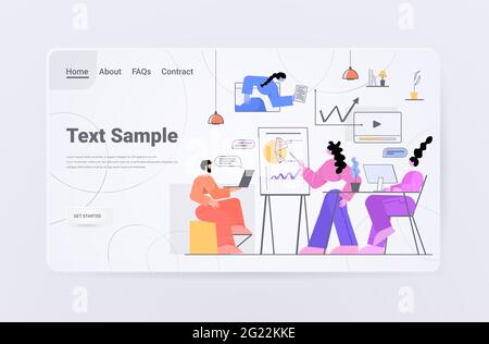 Geschäftsleute, die Diagramme und Grafiken analysieren, verarbeiten die Datenanalyse für die digitale Marketingplanung Stock Vektor