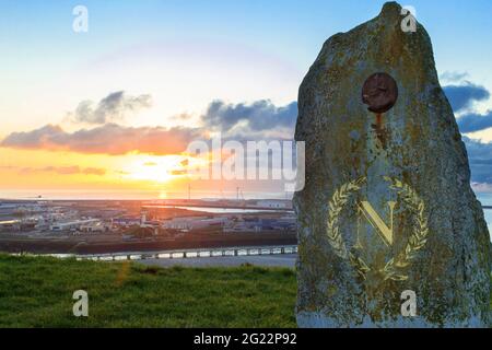 Boulogne sur Mer (Nordfrankreich): Denkmal zu Ehren Napoleons auf dem Gelände der „Poudriere“ oder der Pulverzeitschrift Stockfoto