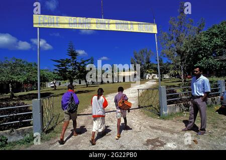 NEUKALEDONIEN. LOYALTY-ARCHIPEL. LIFOU INSEL. SCHULKLASSE Stockfoto