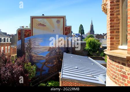 Amiens (Nordfrankreich): Jules Vernes Haus, in dem sich das dem Schriftsteller gewidmete Museum befindet Stockfoto