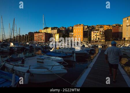 FRANKREICH. HAUTE-CORSE (2B) BASTIA. ALTER HAFEN Stockfoto