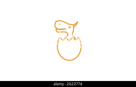 Linien Dinosaurier Baby Ei Logo Logo Symbol Vektor Symbol Illustration Grafik Design Stock Vektor