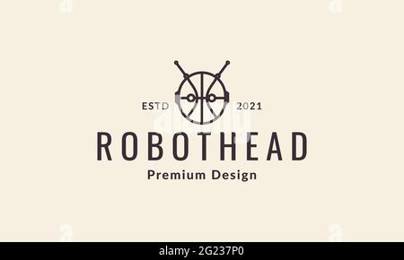 Basket Ball Robot Lines Logo Hipster Stock Vektor