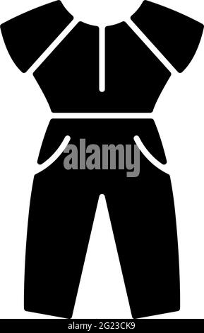 Jumpsuit, schwarzes Glyphen-Symbol Stock Vektor