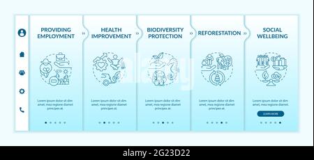 Carbon Offsetting Vorteile Onboarding Vektor-Vorlage Stock Vektor