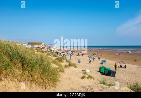 Camber Sands Strand in East Sussex England Großbritannien Stockfoto