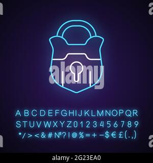 Symbol für „Neonlicht sperren“ Stock Vektor