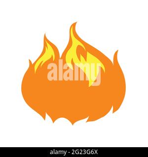 Symbolvektor für Feuerflamme auf weißem Hintergrund isoliert Stock Vektor
