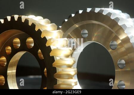 Zahnräder Studio schießen industriellen Hintergrund Stockfoto