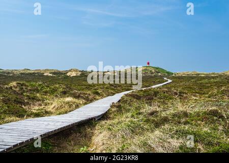 Leuchtturm in Norddorf auf der Nordseeinsel Amrum, Deutschland. Stockfoto