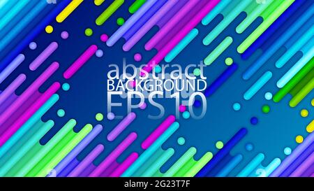 Abstrakter EPS-Hintergrund. Effekt bestehend aus mehrfarbigen Linien mit Schattierungen und Schatten. Stock Vektor
