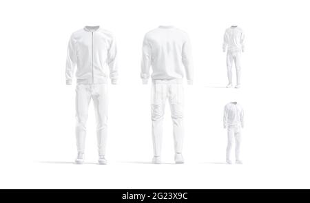 Blank weißen Sport-Trainingsanzug Nachbau, verschiedene Ansichten Stockfoto