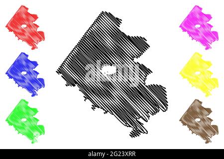 Fairfax County, Commonwealth of Virginia (U.S. County, United States of America, USA, U.S., US) Kartenvektordarstellung, Scribble-Skizze Fairfax-Karte Stock Vektor